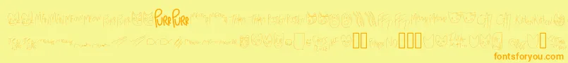 Fonte MewTooCatDings – fontes laranjas em um fundo amarelo