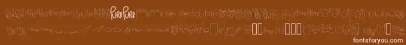 MewTooCatDings Font – Pink Fonts on Brown Background