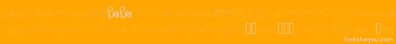 MewTooCatDings-Schriftart – Rosa Schriften auf orangefarbenem Hintergrund