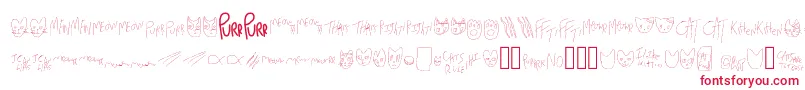 MewTooCatDings Font – Red Fonts on White Background