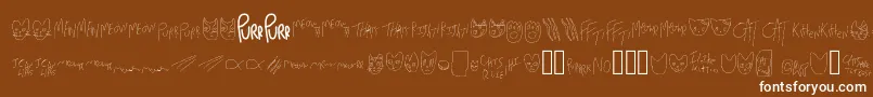 MewTooCatDings Font – White Fonts on Brown Background