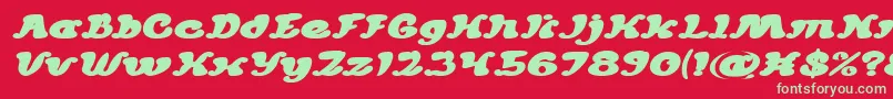 mexicano chilli sauce Bold Italic-Schriftart – Grüne Schriften auf rotem Hintergrund