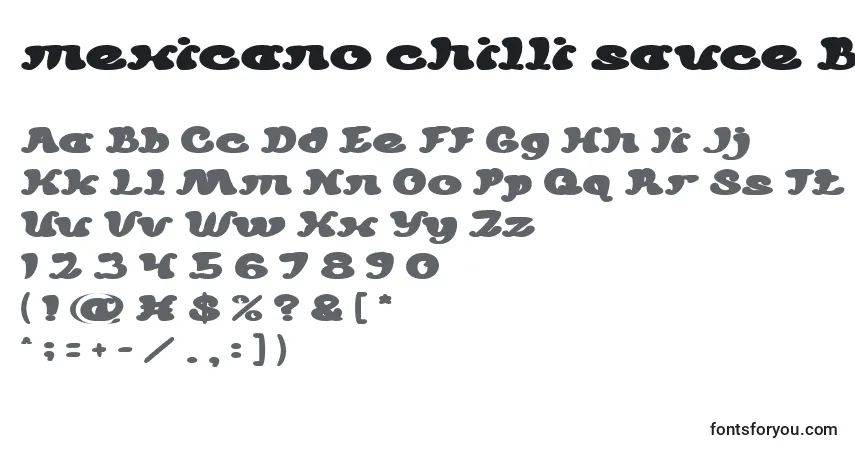 Schriftart Mexicano chilli sauce Bold – Alphabet, Zahlen, spezielle Symbole