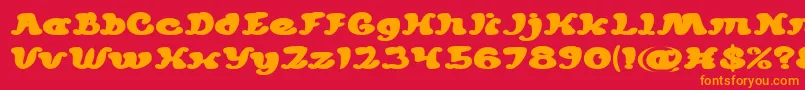mexicano chilli sauce Bold-Schriftart – Orangefarbene Schriften auf rotem Hintergrund