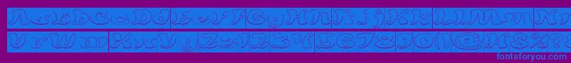 MEXICANO CHILLI SAUCE Hollow Inverse Font – Blue Fonts on Purple Background