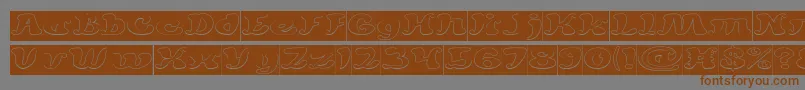 MEXICANO CHILLI SAUCE Hollow Inverse Font – Brown Fonts on Gray Background