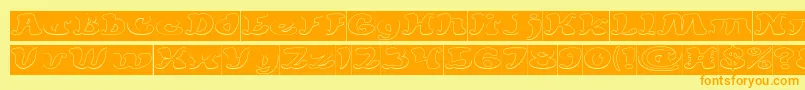 MEXICANO CHILLI SAUCE Hollow Inverse Font – Orange Fonts on Yellow Background