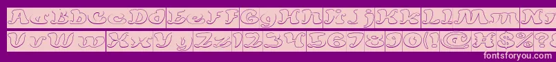 MEXICANO CHILLI SAUCE Hollow Inverse-Schriftart – Rosa Schriften auf violettem Hintergrund