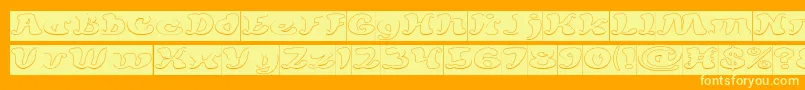 MEXICANO CHILLI SAUCE Hollow Inverse Font – Yellow Fonts on Orange Background