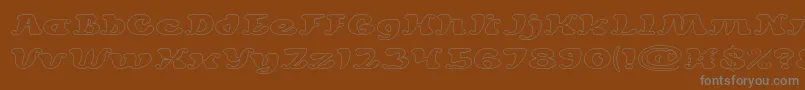 MEXICANO CHILLI SAUCE Hollow-fontti – harmaat kirjasimet ruskealla taustalla