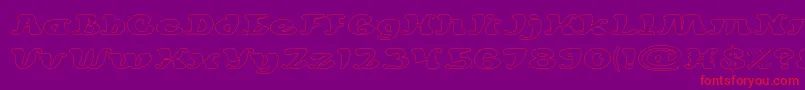 MEXICANO CHILLI SAUCE Hollow-Schriftart – Rote Schriften auf violettem Hintergrund