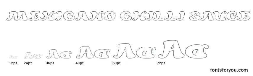 MEXICANO CHILLI SAUCE Hollow Font Sizes