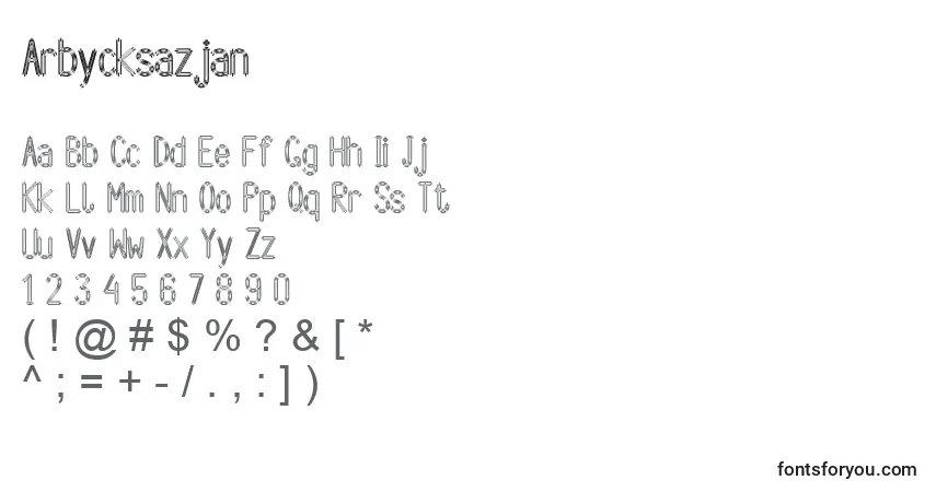 Arbycksazjanフォント–アルファベット、数字、特殊文字