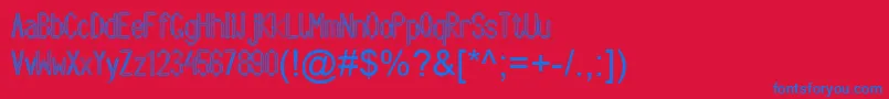 Arbycksazjan-Schriftart – Blaue Schriften auf rotem Hintergrund