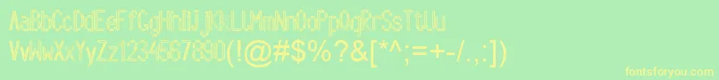 Arbycksazjan Font – Yellow Fonts on Green Background