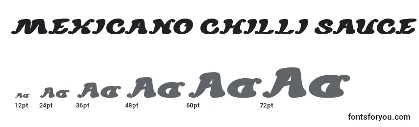 Größen der Schriftart MEXICANO CHILLI SAUCE Italic