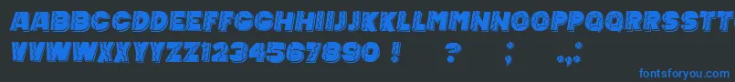 MexicanTequila Italic-Schriftart – Blaue Schriften auf schwarzem Hintergrund