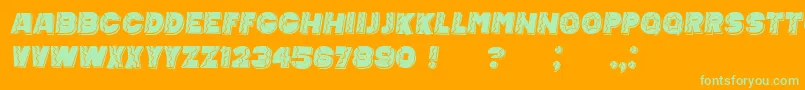 MexicanTequila Italic-Schriftart – Grüne Schriften auf orangefarbenem Hintergrund