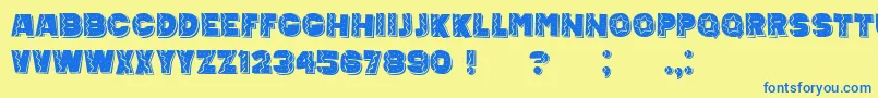 MexicanTequila-Schriftart – Blaue Schriften auf gelbem Hintergrund
