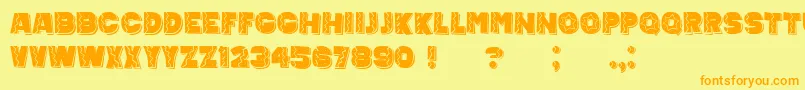 MexicanTequila-Schriftart – Orangefarbene Schriften auf gelbem Hintergrund