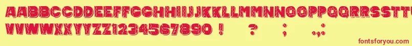 MexicanTequila-Schriftart – Rote Schriften auf gelbem Hintergrund