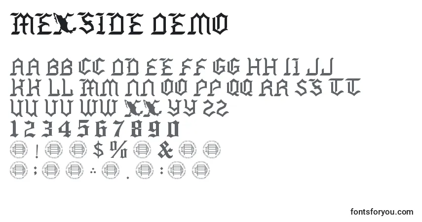 Schriftart Mexside Demo – Alphabet, Zahlen, spezielle Symbole