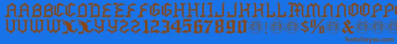 Mexside Demo Font – Brown Fonts on Blue Background