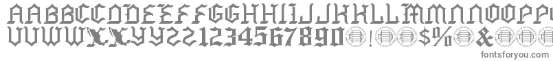Mexside Demo-fontti – harmaat kirjasimet valkoisella taustalla