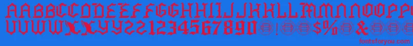 Mexside Demo Font – Red Fonts on Blue Background