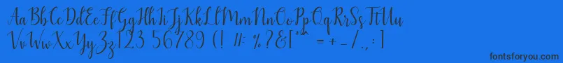 Шрифт Mezabetto – чёрные шрифты на синем фоне