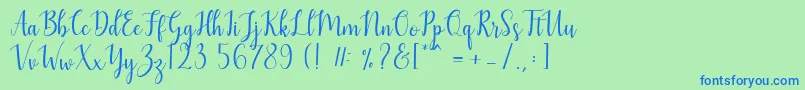 Mezabetto Font – Blue Fonts on Green Background
