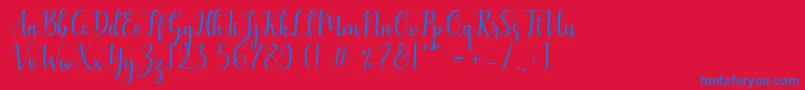 Mezabetto Font – Blue Fonts on Red Background
