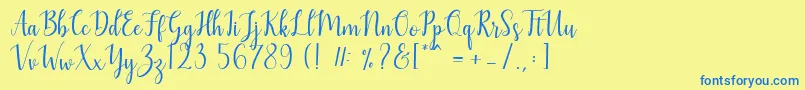 Mezabetto Font – Blue Fonts on Yellow Background