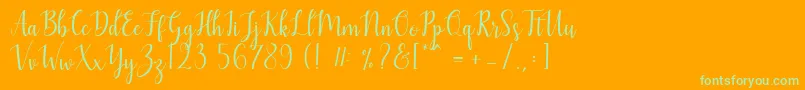 Mezabetto Font – Green Fonts on Orange Background