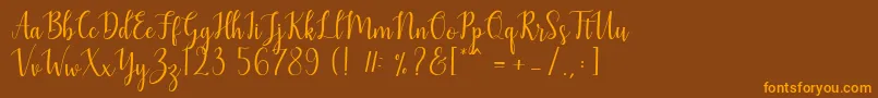 Mezabetto Font – Orange Fonts on Brown Background