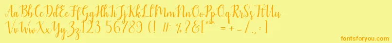 Mezabetto Font – Orange Fonts on Yellow Background