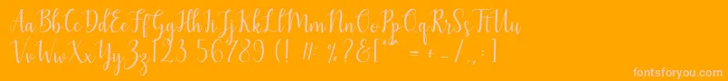 Mezabetto Font – Pink Fonts on Orange Background