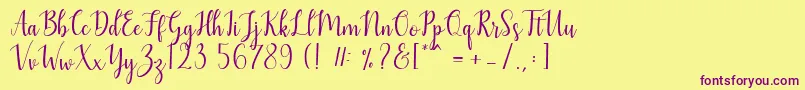 Mezabetto Font – Purple Fonts on Yellow Background