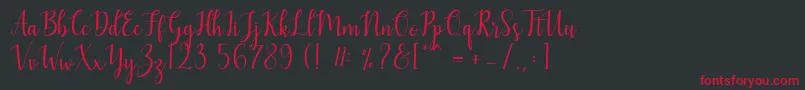 Mezabetto-Schriftart – Rote Schriften auf schwarzem Hintergrund