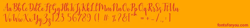 Mezabetto Font – Red Fonts on Orange Background