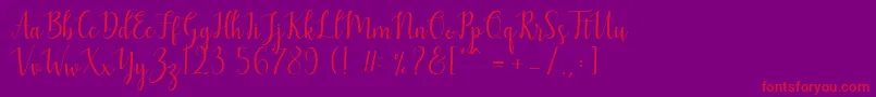 Mezabetto Font – Red Fonts on Purple Background