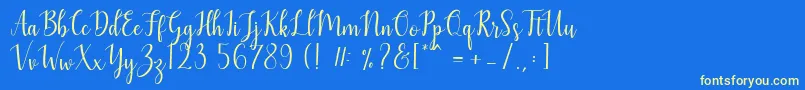 Mezabetto Font – Yellow Fonts on Blue Background