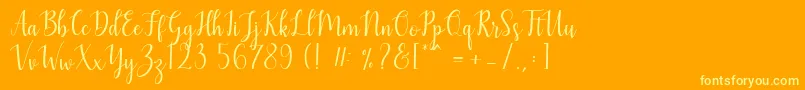 Mezabetto Font – Yellow Fonts on Orange Background