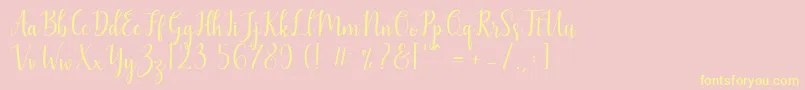Mezabetto Font – Yellow Fonts on Pink Background