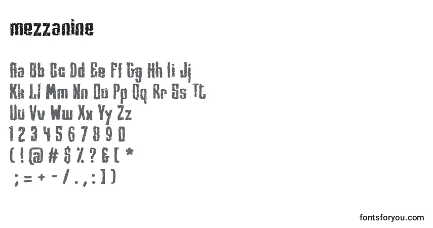 Mezzanine-fontti – aakkoset, numerot, erikoismerkit