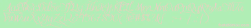 Mf Kind  Witty Font – Pink Fonts on Green Background