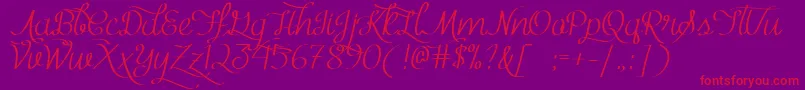 Mf Kind  Witty-Schriftart – Rote Schriften auf violettem Hintergrund