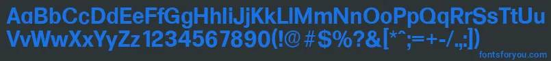 Fonte FormulaserialBold – fontes azuis em um fundo preto