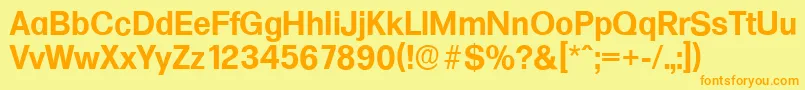 フォントFormulaserialBold – オレンジの文字が黄色の背景にあります。