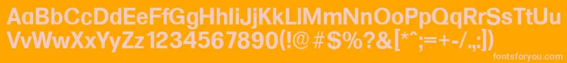 FormulaserialBold-fontti – vaaleanpunaiset fontit oranssilla taustalla